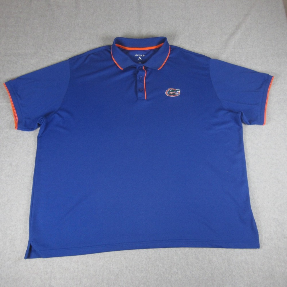 Florida Gators Polo Shirt Mens XXL‎ Blue Embroidered Antigua Golf Performance